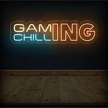 Gamıng Chıll Yazılı Neon Tabela Turuncu