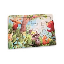 Hayvanlar Alemi 12 - 16 Parça Eğitici Öğretici Ahşap Çocuk Puzzle Yapboz Bebek Çocuk Oyuncak