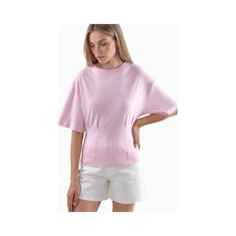 Hiccup Busem Women S Cotton Ribbed Crew Neck Blouse Toz Pembe