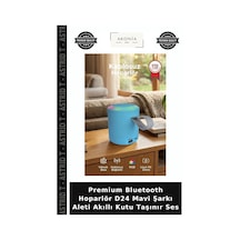 Premium Bluetooth Hoparlör D24 Mavi Şarkı Aleti Akıllı Kutu Taşınır Ses