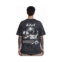 Sevbano Tasarım Sza Rapper Şarkıcı Sırt Baskılı Unisex Oversize Eskitme Y Siyah