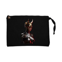 Gold Horns Woman Siyah Clutch Astarlı Cüzdan / El Çantası
