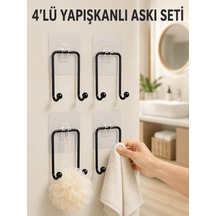 Tek 4'lü Yapışkanlı Askı Seti Mutfak Banyo Ve Ev İçin Duvar Askısı Najmaddin Diğer