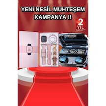 Aksesuar Hediyeli Akıllı Saat Ve Dijital Göstergeli Powerbankli Bluetooth Kulaklık