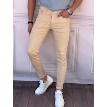 Modefendi Skinyfit Yüksek Kalite Likralı Kot Pantolon Bej