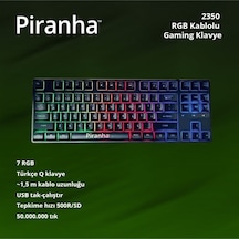 2350 Rgb Oyuncu Klavyesi Usb Bağlantılı Ambiyans Işıklı Türkçe Q Klavye 500 Hz Gaming Keyboard