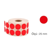 Tanex Nokta Etiket 25 MM 2500 Adet Kırmızı