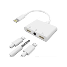 Apple Uyumlu iPhone 8 9 X 11 12 Lightning 3.5Mm Kulaklık Şarj Çoklayıcı 4756P