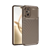 Mey İthalat Honor 200 Kılıf Auto Focus Karbon Kapak - Kahverengi