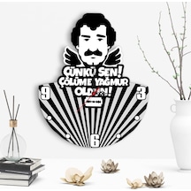 Çölüme Yağmur Oldun Tasarımlı Dekoratif Ahşap Duvar Saati - 2 Çok Renkli