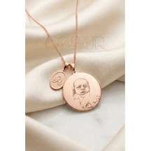 925 Ayar Gümüş Harfli Ve Resimli Plaka Kolye Rose Gold