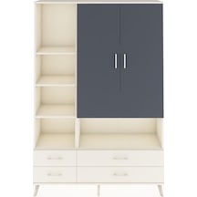 Arges Dolap 8 Raflı 4 Çekmeceli 2 Kapaklı 132x30x195 Aytaşı-antrasit/aytaşı Antrasıt/aytası