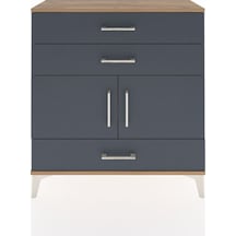 Arges Şifonyer 2 Raflı 3 Çekmeceli 2 Kapaklı 88x30x96 Çam-antrasit Atlas Çam