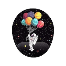 Astronot Uzay Ve Gezegenler Bilek Destekli Mouse Pad