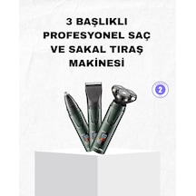 Ceylan Adam Şarjlı Ve Kablosuz 3 Başlıklı Profesyonel Bakım Seti Saç, Sakal, Burun Ve Kulak Düzelt