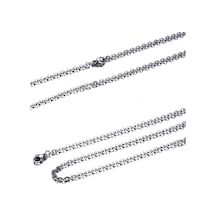 Chavin 55 Cm. 2 Mm. Bayan Erkek Çelik Kolye Zinciri Dr99 Beyaz