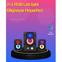 2.1 Kanal Rgb Led Oyun Hoparlörü Subwoofer Destekli