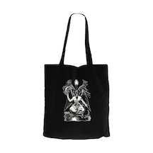Baphomet Cliphas Levi Del Siyah Kanvas Bez Çanta Siyah