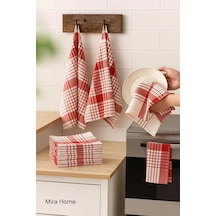 10 Lu Lüks Bulaşık Kurulama Bezi Ve Mutfak Peçetesi 50x70 Cm Daily Kırmızı Çok Renkli