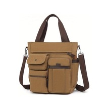 Dashanshop Erkekler Vintage Postacı Çantası A-brown Büyük Kapasiteli Çok Bölmeli Dayanıklı Ofis Seyahat A-kahverengi