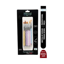 Misyul Tırnak Desen Fırçası 6'lı Boncuklu Karışık Renk Mıs-2391