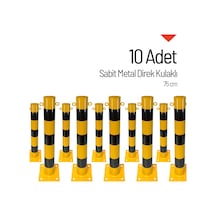 10'lu Sabit Metal Direk Seti Kulaklı, Metal Duba 75 Cm-3594