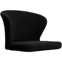 Suntek Jakarlı Çıkarılabilir Ev Kolsuz Sandalye Koltuk Örtüsü Slipcover Siyah