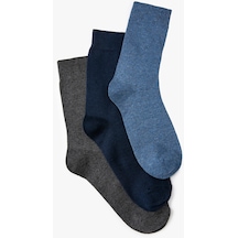 Koton 3'lü Soket Çorap Seti Çok Renkli Mavi 4sam80073aa 4SAM80073AA624