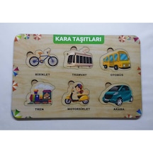Ahşap Kara Taşıtları Puzzle Eğitici Oyuncak