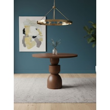 Orbis Yuvarlak Ahşap Yemek Masası 120x120 Ceviz