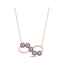 Çekirdekjewelry 925 Ayar Gümüş Nazar Boncuklu Sonsuzluk Kolye Zirkon Taşlı Şık Tasarım Pembe Çekirdekjewelry 925 Ayar Gümüş Nazar Boncuklu Sonsuzluk Kolye Zirkon Taşlı Şık Tasarım Pembe