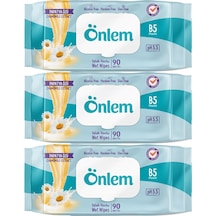 Önlem Islak Havlu Mendil 90 Yaprak Papatya Özü (3 Lü Set) Plastik