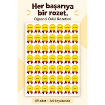 49 Adet Öğrenci Ödül Rozet Sticker Seti Motivasyon & Başarı Etiketi Parlak Baskı Çok Renkli