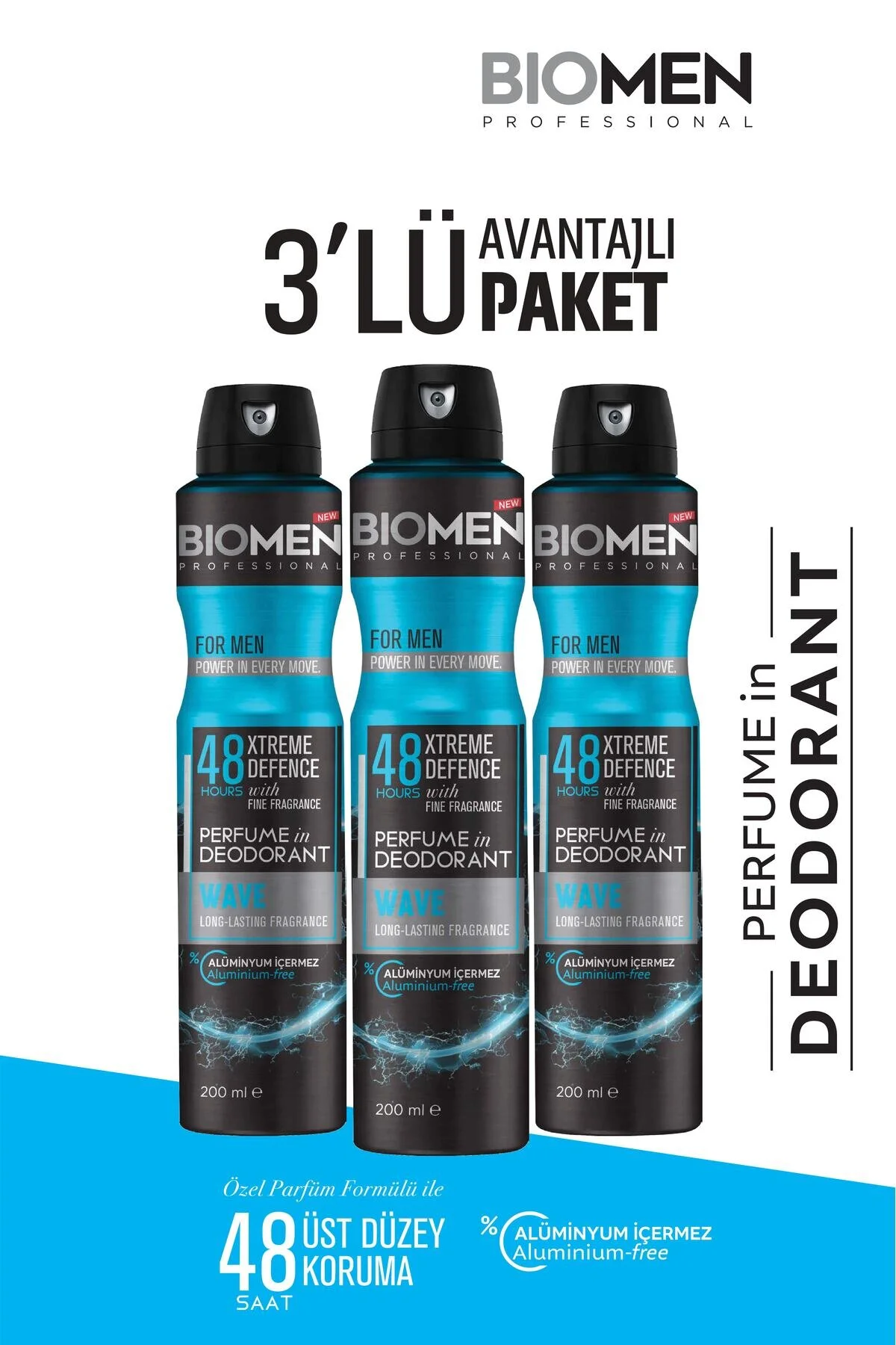 Perfume İn Deodorant For Men Wave 3x 200 Ml