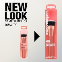 Techniques Glow Yuvarlak Tabanlı Makyaj Fırçası, Sıvı Ve Krem Makyaj İçin, Parlatma Ve Karıştırma Kapsama İçin Düz Üst Fondöten Fırçası, Yoğun Sentetik Kıllar, Vegan Ve Zulüm İçermez, 1 Adet 0