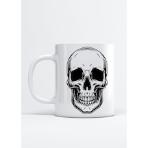 Kuru Kafa Skull Kupa Bardak Beyaz
