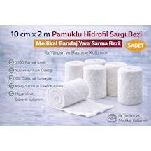 10 Cm X 2 M Pamuklu Hidrofil Sargı Bezi Bandaj Yara Sarma Bezi İlk Yardım Hastane Kullanımı 5 Adet
