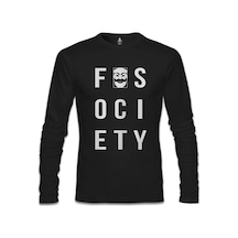 Mr. Robot - Fsociety Logo Siyah Erkek Sweatshirt