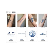 Minimal 5 Cm Yarı Kalıcı Geçici Dövme 4 Adet Birden Aylık Mini Set 10