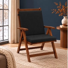 Tek Parça Sırtlıklı Sandalye Minderi 80 40 4 Cm Siyah 80 40 4 Cm