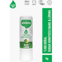 Siveno %100 Doğal Dudak Koruyucu Nane & Limon Bitkisel Lip Balm Krem Nemlendirici Parlatıcı Onarıcı 6 G