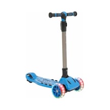 Maxi Işıklı Scooter Mavi 3 Kademeli Yükseklik Ayarlı Çocuk Scooter, Maxi-13 Açık Mavi