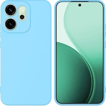 Oppo Reno 14F Uyumlu Silikon Kılıf - Kamera Korumalı Esnek Pastel Renk Kapak - Mavi