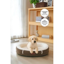 Kürk Peluş Ortopedik Kedi Köpek Evcil Hayvan Yatağı Patichill Yıkanabilir Simba Krem