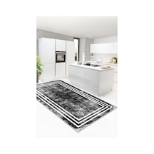 West Home Dijital Baskı Yıkanabilir Kaymaz Taban Leke Tutmaz Siyah Mutfak Halısı Salon Halısı Ve Yolluk Wh 413 Black