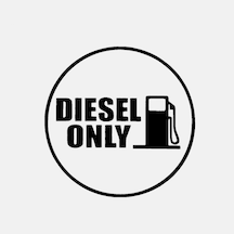Sadece Dizel Yakıt Depo Kapağı Sticker 12 Cm Siyah