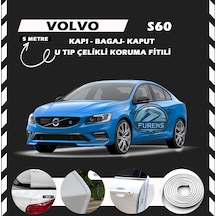 Volvo S60 Oto Araç Kapı Koruma Fitili 5 Metre Parlak Beyaz Renk