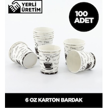 6 Oz Karton Bardak - 100 Adet Çok Renkli