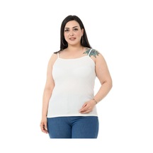 Disentis Büyük Beden İp Askılı Bürümcük Beyaz Body-beyaz Beyaz