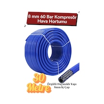 30 Metre Kompresör Hava Hortumu 8 Mm Termo Hortum Mavi Thermo Hortum Basınca Dayanıklı Hortum
